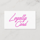 ネオンピンク美しいサロンロイヤリティパンチカード ロイヤリティカード (正面)