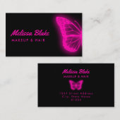 ネオンピンク蝶ロゴ名刺 名刺 (正面/裏面)