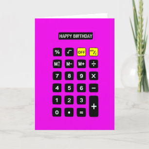 ネオンピンク誕生日計算機 カード