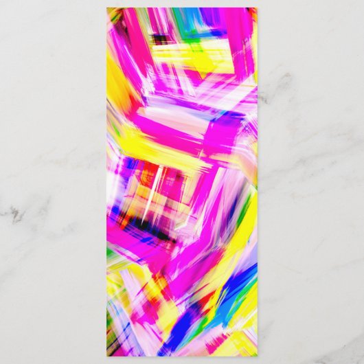 ネオンピンク黄色のブラシストローク爆発アート メニュー (裏面)
