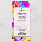 ネオンピンク黄色のブラシストローク爆発アート メニュー (正面/裏面)