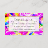 ネオンピンク黄色のブラシストローク爆発アート ロイヤリティカード (裏面)