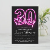 ネオンピンク30th誕生日招待状 招待状 (スタンド正面)