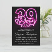 ネオンピンク39誕生日招待状 招待状 (スタンド正面)
