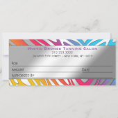 ネオンピンク＆イエローのゼブラ柄ギフト証明書 (裏面)