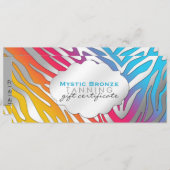 ネオンピンク＆イエローのゼブラ柄ギフト証明書 (正面/裏面)