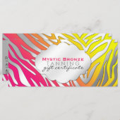 ネオンピンク&イエローゼブラ印刷ギフト券 (正面/裏面)