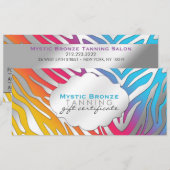 ネオンピンク & イエロー ゼブラ柄 ギフト証明書 (正面/裏面)