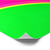 ネオンピンク&グリーンレトロサークルデザイン ポスター (角)