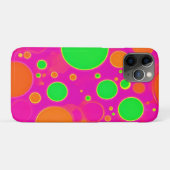 ネオンピンク&グリーンレトロサークルデザイン Case-Mate iPhoneケース (裏面(横))