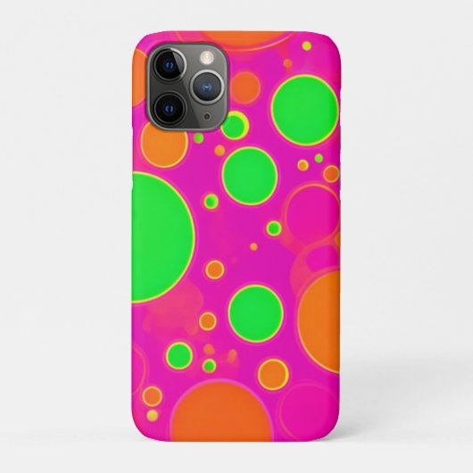 ネオンピンク&グリーンレトロサークルデザイン Case-Mate iPhoneケース (裏)