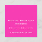 ネオンピンク – シック・モノグラム スクエア名刺 (裏面)