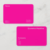 ネオンピンク – ミニマル 名刺 (正面/裏面)