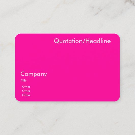 ネオンピンク – ミニマル 名刺 (裏面)