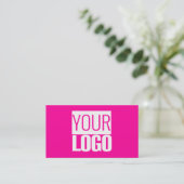 ネオンピンク - ロゴ入り名刺を追加 名刺 (スタンド正面)
