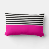 ネオンピンク(白黒ストライプ) ランバークッション (裏面)