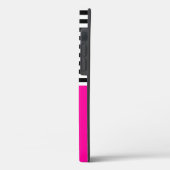 ネオンピンク(白黒ストライプ) Case-Mate iPhoneケース (裏面 / 左)