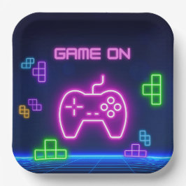 ネオンピンク、緑の紙プレート ペーパープレート