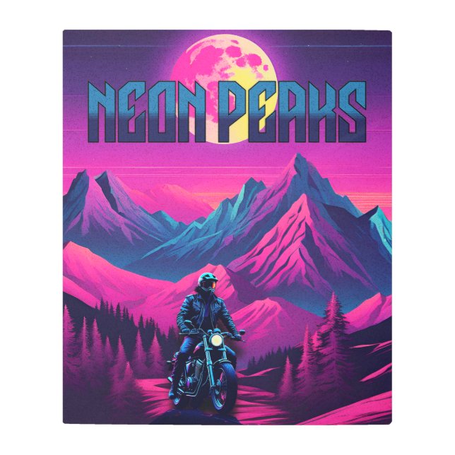 ネオンピークスドリームスケープ光 メタルプリント (正面)