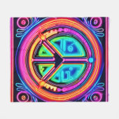 ネオンピースマンダラ フリースブランケット (正面(横))