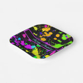 ネオンピ絵を描ックグリーンパープルハッピーバースデー ペーパープレート (傾斜あり)