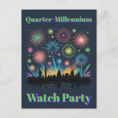 ネオンファイヤーワークス招待 ・ 1776–2026 祝祭 ポストカード (正面)