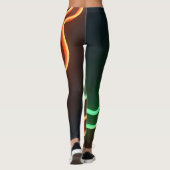 ネオンファンキーグリーンとオレンジ色の80年代の斜眼鏡 レギンス (裏面)