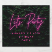 ネオンファンキーピモダンックパーティーコンテンポラリー リキュールボトルラベル (シングルラベル)