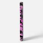 ネオンファンキーピンクとブラックプリント Case-Mate iPhoneケース (裏面 / 左)