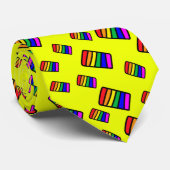 ネオンファンキーレインボーブロックパターン ネクタイ (ロール)