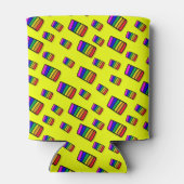 ネオンファンキーレインボーブロックパターン 缶クーラー (裏面)