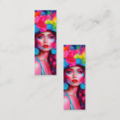 ネオンファンタジーフローラポートレートブックマーク スキニー名刺 (正面/裏面)