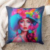 ネオンファンタジーフローラポートレート クッション (ブランケット)