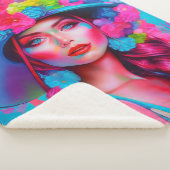 ネオンファンタジーフローラポートレート シェルパブランケット (3/4)