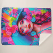 ネオンファンタジーフローラポートレート シェルパブランケット (正面(横))