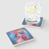 ネオンファンタジーフローラポートレート ストーンコースター (横)