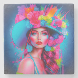 ネオンファンタジーフローラポートレート ストーンコースター