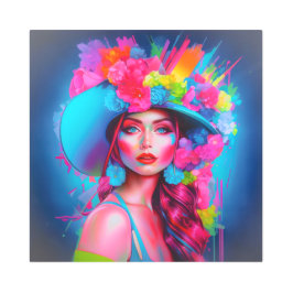 ネオンファンタジーフローラポートレート メタルプリント