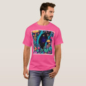 ネオンファンタジー森の夜の輝きデザイン Tシャツ (正面フル)