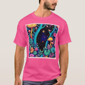 ネオンファンタジー森の夜の輝きデザイン Tシャツ (正面)