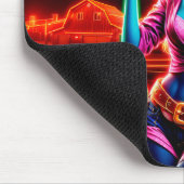 ネオンファンタジー白熱［赤熱］光を放つ女性のカーボーイ マウスパッド (コーナー)