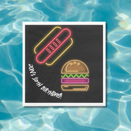 ネオンファースト食品モノグラム鮮やか名 スタンダードランチョンナプキン