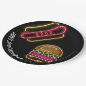 ネオンファースト食品モノグラム鮮やか名 ペーパープレート (アングル)