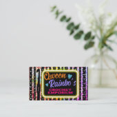 ネオンフェイクステッチ編み針糸ステッチ 名刺 (スタンド正面)