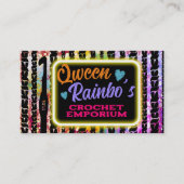 ネオンフェイクステッチ編み針糸ステッチ 名刺 (正面)