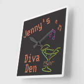 ネオンフェイクディヴァデン時計 スクエア壁時計 (傾斜)