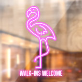 ネオンフェイクピンクフラミンゴウォークインウェルカム ウィンドウサイン (シート2)