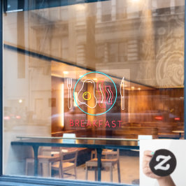 ネオンフェイクブレックファーストサインエッグフライプレート ウィンドウサイン