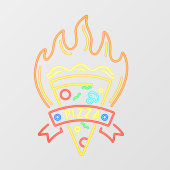 ネオンフェイクホットピザフレイムレストラン ウィンドウサイン (シート)