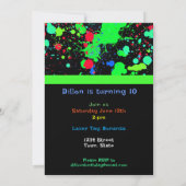 ネオンフェイクボー絵を描ル(ばちゃばちゃ)跳ねるバースデーパーティー 招待状 (裏面)